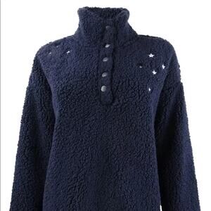 Jenni Women’s Faux Sherpa Cozy Starry Pullover Size Small